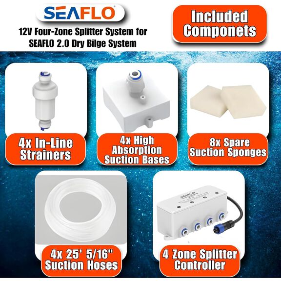 SEAFLO Dry Bilge 4-Zone Splitter System 12V Marine Solenoid Valve image number 4