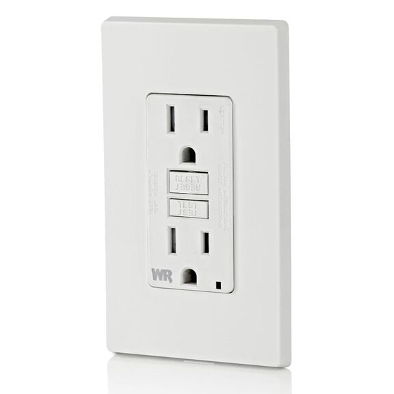 15 Amp 125 Volt Receptacle/Outlet, 20 Amp Feed-Through, Self-test SmartlockPro Slim Weather & Tamper-Resistant GFCI image number 3