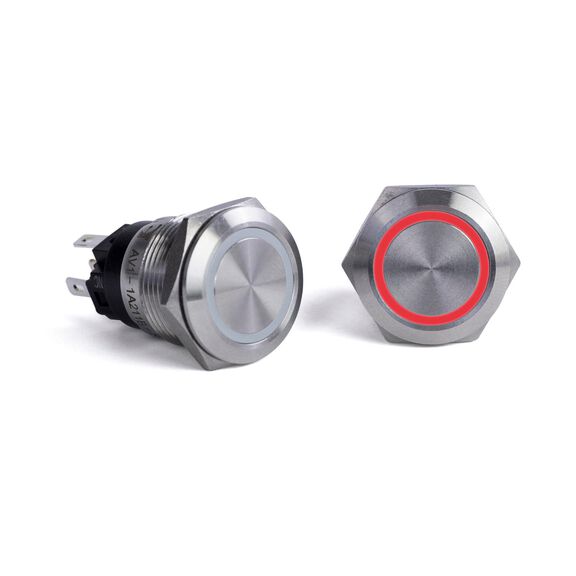 Push Button Switch, Red Halo image number 0