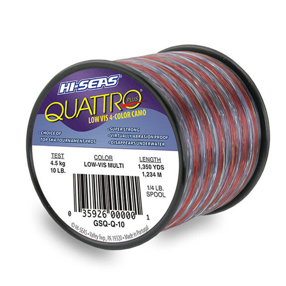 Quattro Plus Low-visibility Monofilament Line, 25Lb, 4-color Camo image number 0