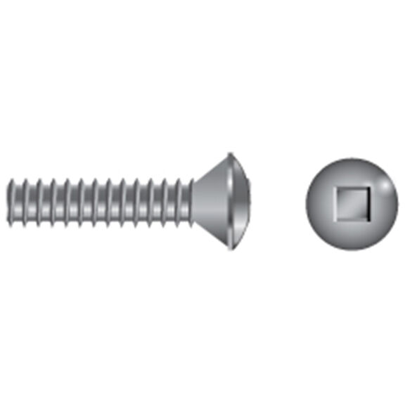 1/4-20 X 3" Stainless Steel Square Drive Oval-Head Machine Screws, 25-Pack image number 0