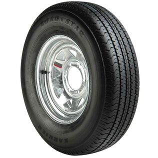 ST225/75R x 15D Radial Trailer Tire and 15 X 6 Galvanized Spoke Rim 6 X 5 1/2 Bolt Pattern