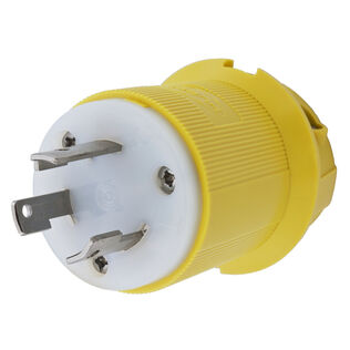 Hubbell Marine Twist-Lock Plug, 30A 125V, L5-30P, Yellow