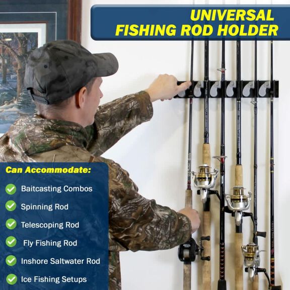6 Fishing Rod Wall Rack One - Piece Design image number 2