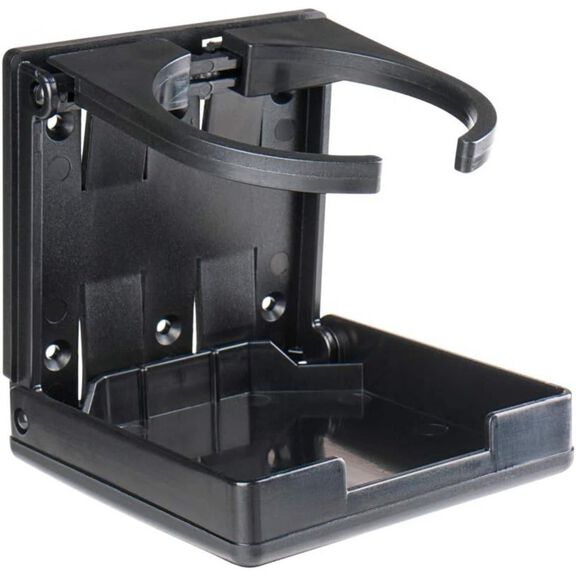 SEAFLO Fold-Up Adjustable Drink Holder, Black image number 0