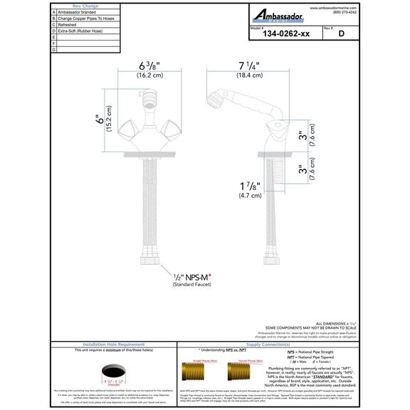Trinidad Head/Shower Combo Faucet Classic Arctic White Sprayer, 10' White Rubber Hose Chrome/Arctic White image number 3