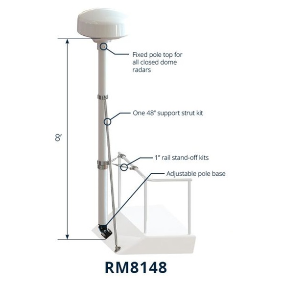 8' Pole with 48" Standoff and 1" Rail Kit image number 1