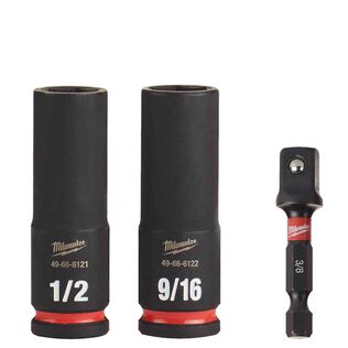 SHOCKWAVE&trade; Impact Duty&trade; 3/8" Drive SAE Deep 6 Point Socket Set, 3 Piece
