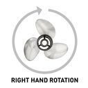 Q3 14.5" Diameter X 17" Pitch, 3-Blade Stainless Steel Propeller, Right Hand Rotation, High Polished Finish image number 2