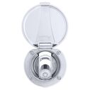 Recessed Shower Chrome Cup & Lid, Hammer-Head Arctic White Sprayer, 6' White Rubber Hose image number 5