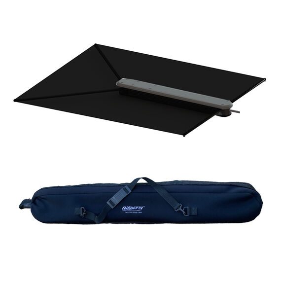 ShadeFin Canvas Boat Shade with Storage Bag, Black image number 0