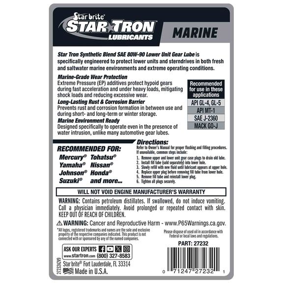 PRO Star Synthetic Blend Lower 80W-90 Unit Gear Lube image number 2
