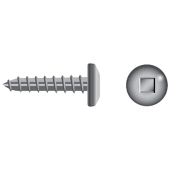 #6 X 1/2" Stainless Steel Square Drive Pan-Head Tapping Screws, 100-Pack image number 0