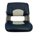 Skipper Folding Seat, Blue And Gray Upholstery With Gray Shell image number 0