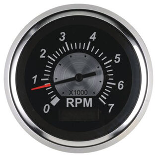 Black Sterling Series Tachometer/LCD Hourmeter Gauge