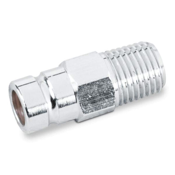 18-80400 Fuel Connector - 1/4" NPT nickel plated brass new style- Male Tank Connector for Honda Outboard Motors image number 0