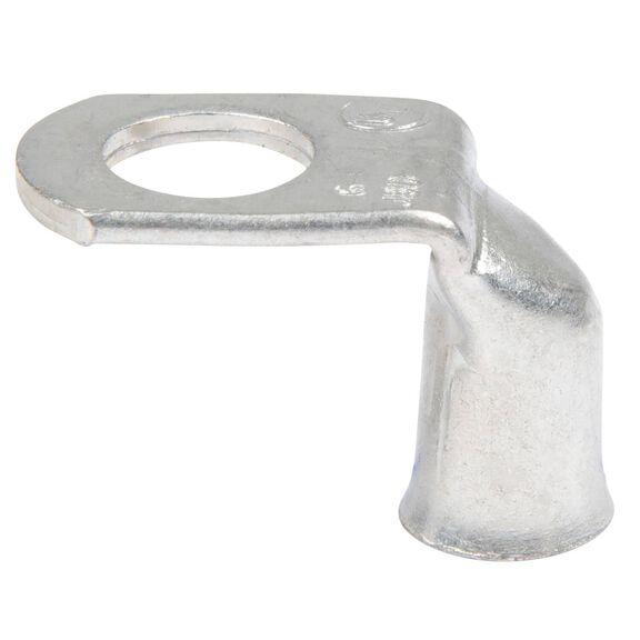 6 AWG 90 Degree Tinned Copper Lug, 5/16" Stud Size, 2-Pack image number 0