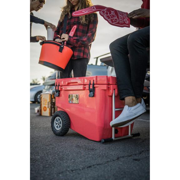 RollR 60 Quart Wheeled Hard Cooler with Tow Handle, Coral image number 8