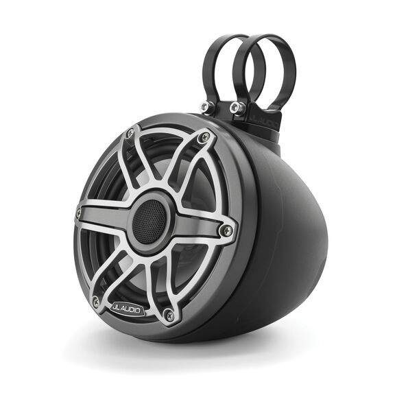 M6-650VEX-Mb-S-GmTi 6.5" Enclosed Coaxial Speakers, Matte Black Enclosure, Gunmetal Trim Ring, Titanium Sport Grille image number 5