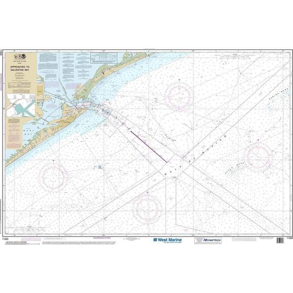 Maptech&reg; NOAA Recreational Waterproof Chart-Approaches to Galveston Bay, 11323 image number 0
