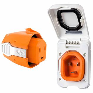 Combo Inlet & Connector, 30A 125V, White