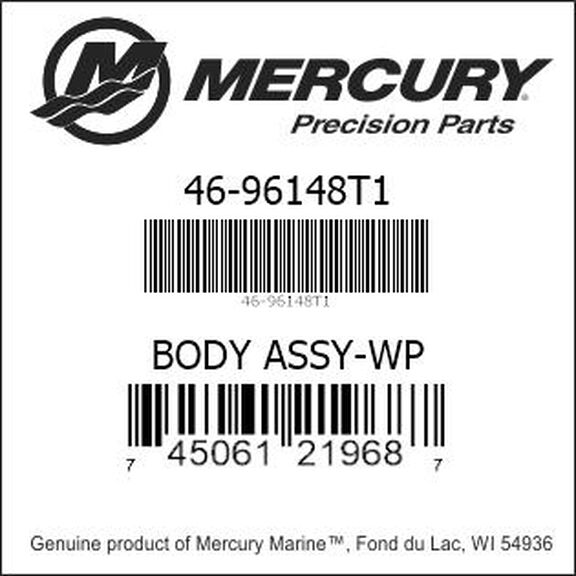 Water Pump Body Assembly 46-96148T1 image number 1