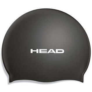 Silicone Flat Swim Cap, Black