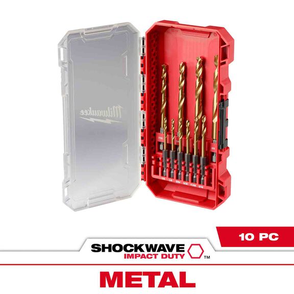 SHOCKWAVE Impact Duty&trade; RED HELIX&trade; Titanium Drill Bit Set, 10 Piece image number 0