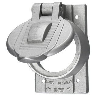 Wallplates and Boxes, Weatherproof Covers, 1-Gang, 1) 50A Twist-Lock&reg; Opening, Standard Size, Cast Aluminum