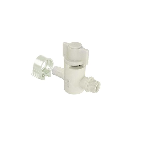 PEXLock 1/2" Barb x 3/8" Compression Straight Valve White image number 0