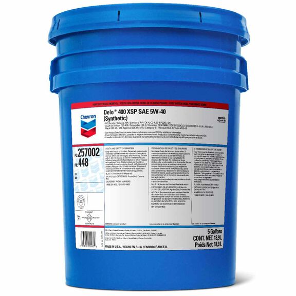 Chevron Delo 400 XSP 5W-40 Heavy Duty Full Synthetic Diesel Engine Oil, 5 Gallon image number 0