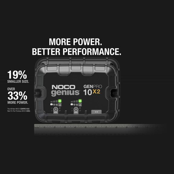 Noco Genius GENPRO10X2 Onboard Waterproof Marine Battery Charger with Precision Smart Charging, Battery Repair Mode and Advanced Temperature Compensation, 20 Amp, 12V, 2-Bank image number 2