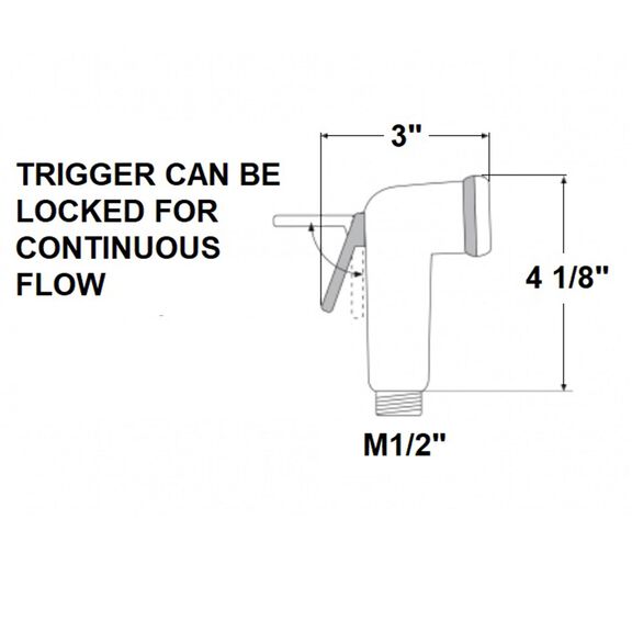 Marine White Replacement Sprayer with Trigger Style Lever image number 1