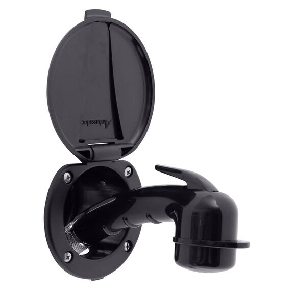 Recessed Shower Black Cup & Lid, Small Black Sprayer, 6' Black Rubber Hose image number 1