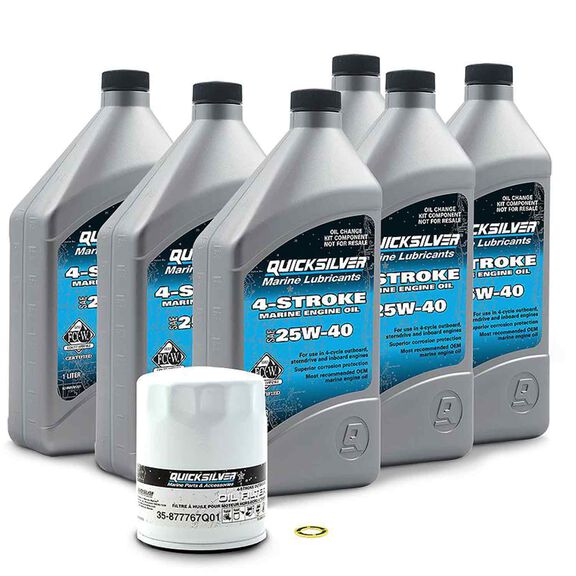 25W-40 Oil Change Kit for 150hp through 200hp 4-stroke Mercury L4 Verado Outboards image number 0