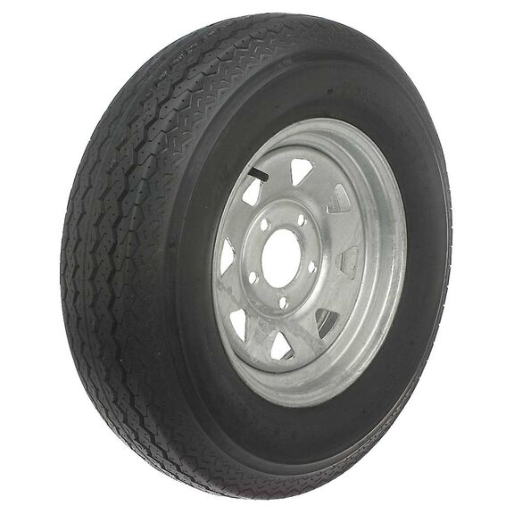 480 X 12B Bias Trailer Tire and 12 X 4 Galvanized Spoke Rim 5 X 4 1/2 Bolt Pattern image number 0