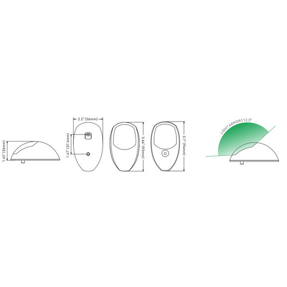 SEAFLO Pair of Vertical Mount Red/Port & Green/Starboard LED Navigation Lights, White Housing, 2 Nautical Miles Visibility (05-Series) image number 1