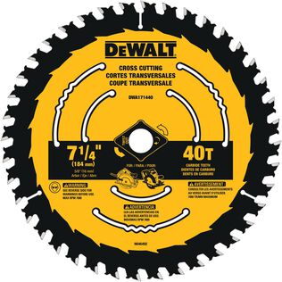 DEWALT 7-1/4"Carbide Circular Saw Blade 40 Tooth with 5/8 in Arbor, 1-Pack