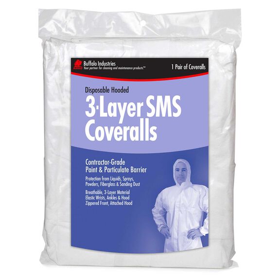 Disposable 3-Layer SMS Coveralls, Hooded image number 0