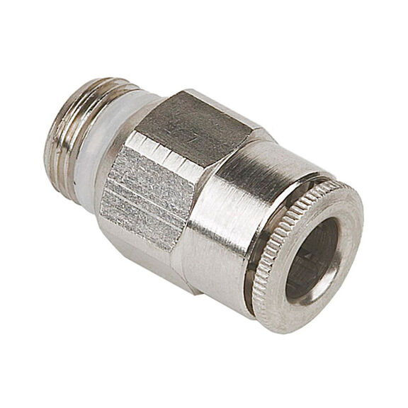 Quick-Connect Straight Fitting Stainless Steel 6mm Outside Diameter x 1/4 BSPP/NPT image number 0