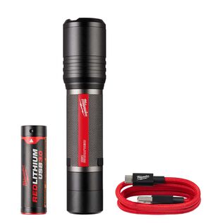 REDLITHIUM&trade; USB 2,000 Lumen Slide Focus Flashlight