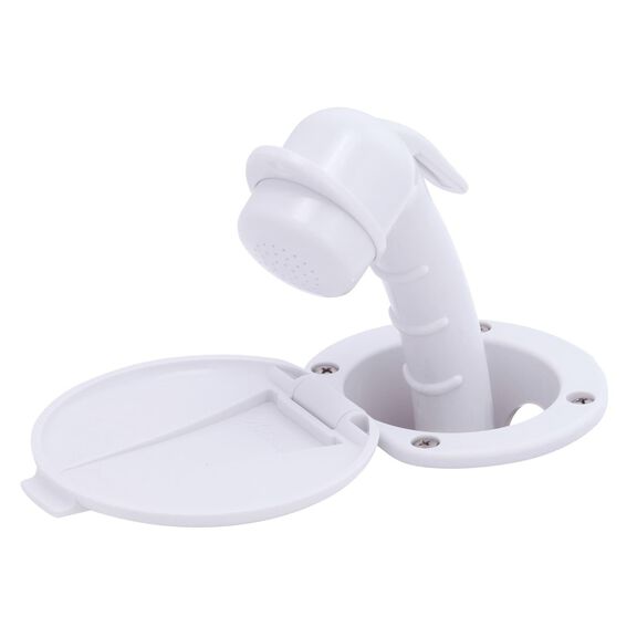 Recessed Shower Arctic White Cup & Lid, Small Arctic White Sprayer, 6' Stainless Steel Hose image number 2