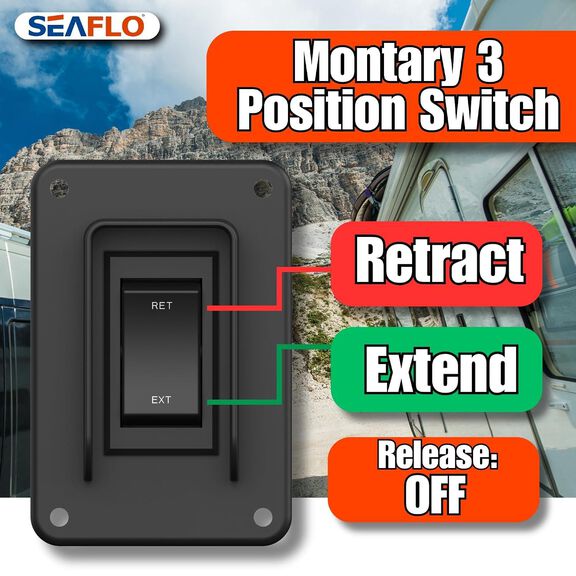 SEAFLO Power Stabilizer Jack Rocker Switch with Wiring Harness, 30A, 12V/24V image number 5