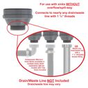 2" Drain, Straight Drain, Low Profile, 1-1/4"-M Thread, w/Strainer, w/Chain Stopper Brushed Finish image number 5