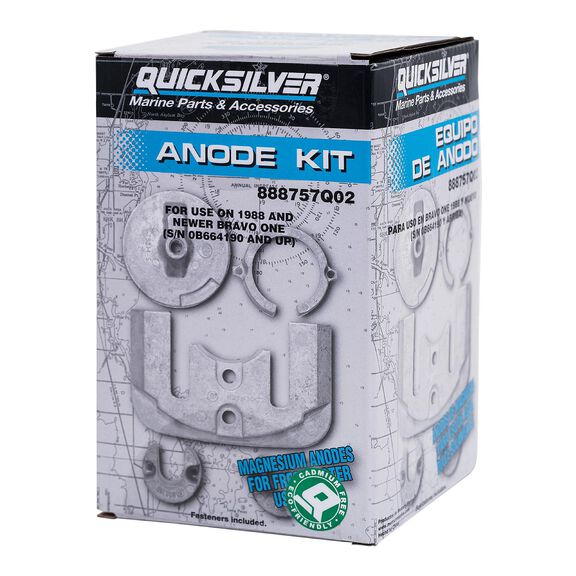 Quicksilver 888757Q02 Magnesium Anode Kit for MerCruiser Bravo One Drives image number 0