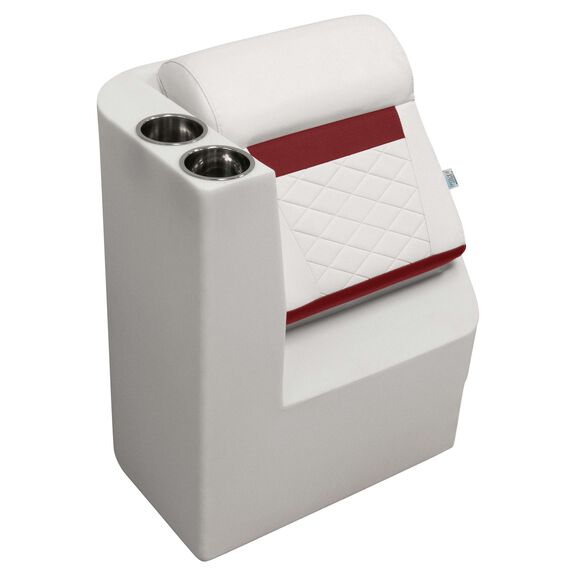 Wise DLX1305L-1906 DLX Series Pontoon Left Radius Lean Back Recliner  - White / Crimson Red image number 0