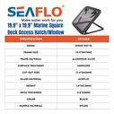SEAFLO 01-Series 22.5" x 22.5" Black Aluminum Square Deck Hatch image number 2