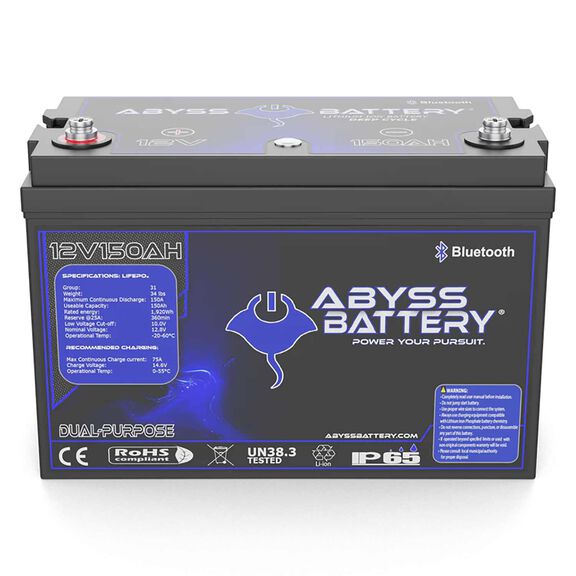 12V 150Ah Dual Purpose Group 31 Lithium Marine Battery, Bluetooth Enabled image number 0