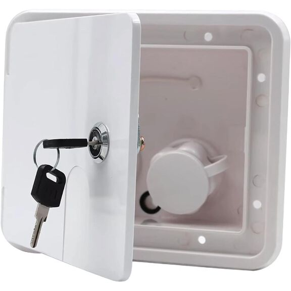 SEAFLO RV Water Inlet Hatch Lockable Gravity & Pressure Fill White ABS image number 0