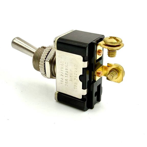 Chrome Plated Toggle Switch - Momentary Off/(On), SPST image number 1